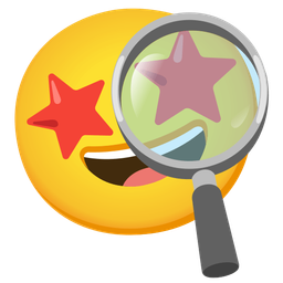 star-struck and magnifying glass tilted right