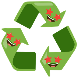 star-struck and recycling symbol