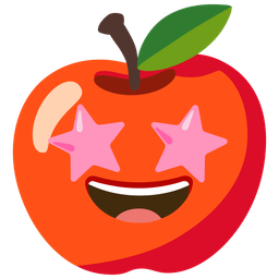 star-struck and red apple