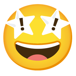 star-struck and red exclamation mark