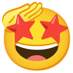 star-struck and saluting face