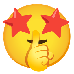 star-struck and shushing face