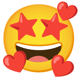 Star-struck and Smiling face with hearts