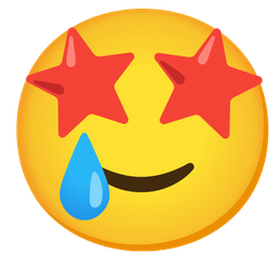 Star-struck and Smiling face with tear
