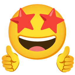 star-struck and thumbs up