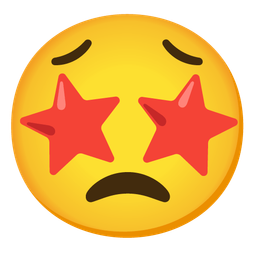 star-struck and worried face