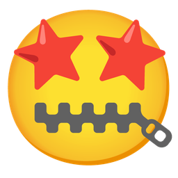 star-struck and zipper-mouth face