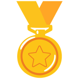 star and 1st place medal