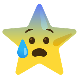 star and anxious face with sweat