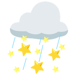 star and cloud with rain