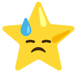 star and downcast face with sweat