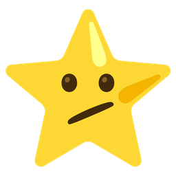 star and face with diagonal mouth
