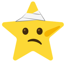 star and face with head-bandage