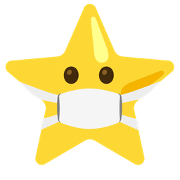 star and face with medical mask