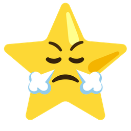 star and face with steam from nose