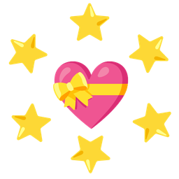 star and heart with ribbon