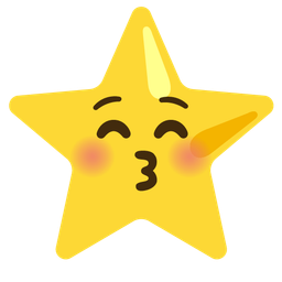 Star and Kissing face with closed eyes
