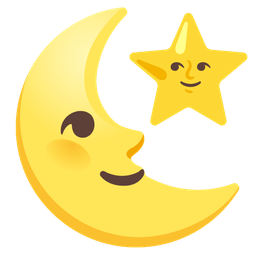 star and last quarter moon face