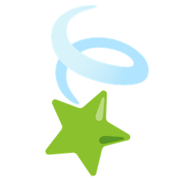 star and leaf fluttering in wind