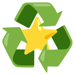 star and recycling symbol