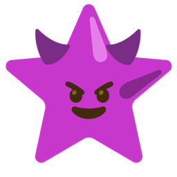 star and smiling face with horns