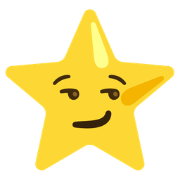 star and smirking face
