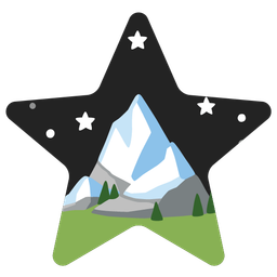 star and snow-capped mountain