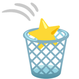star and wastebasket