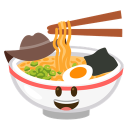 Steaming bowl and Cowboy hat face