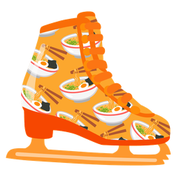 Steaming bowl and Ice skate
