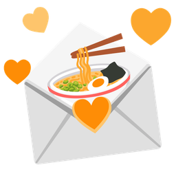 Steaming bowl and Love letter