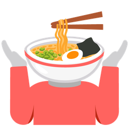 Steaming bowl and Person shrugging