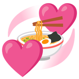 Steaming bowl and Revolving hearts