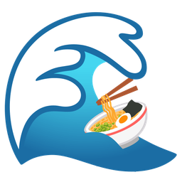 Steaming bowl and Water wave