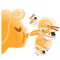 Steaming bowl and Wind face