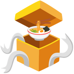 Steaming bowl and Wrapped gift