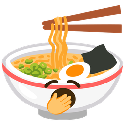 Steaming bowl and Yawning face