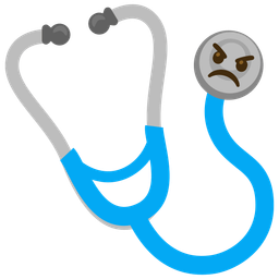 stethoscope and angry face