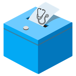 stethoscope and ballot box with ballot