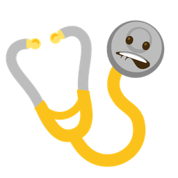 stethoscope and biting lip