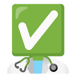 stethoscope and check mark button