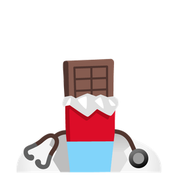 stethoscope and chocolate bar