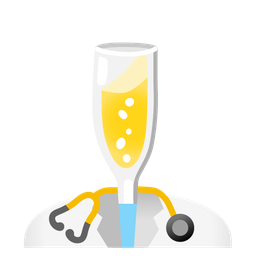 stethoscope and clinking glasses