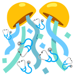 stethoscope and confetti ball