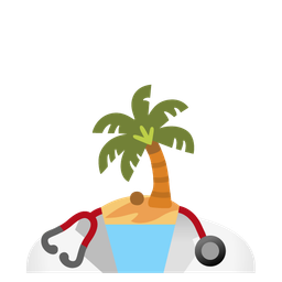 stethoscope and desert island