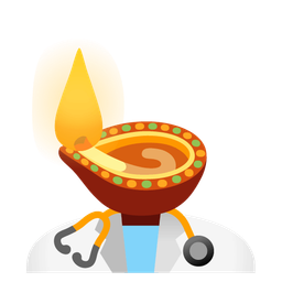 stethoscope and diya lamp