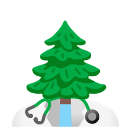 stethoscope and evergreen tree