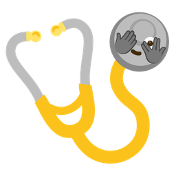 stethoscope and face with peeking eye