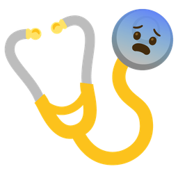 stethoscope and fearful face