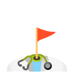 stethoscope and flag in hole